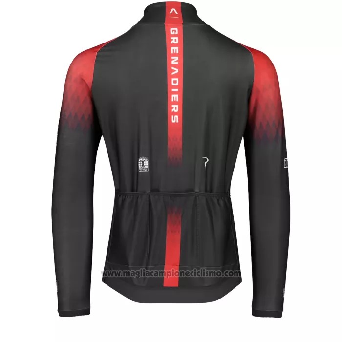 2022 Abbigliamento Ciclismo Ineos Grenadiers Rosso Nero Manica Lunga e Salopette